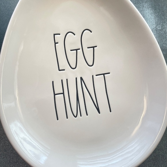 Rae Dunn Easter Egg Snack Plates Egg Hunt and Hop To It - Picture 2 of 5